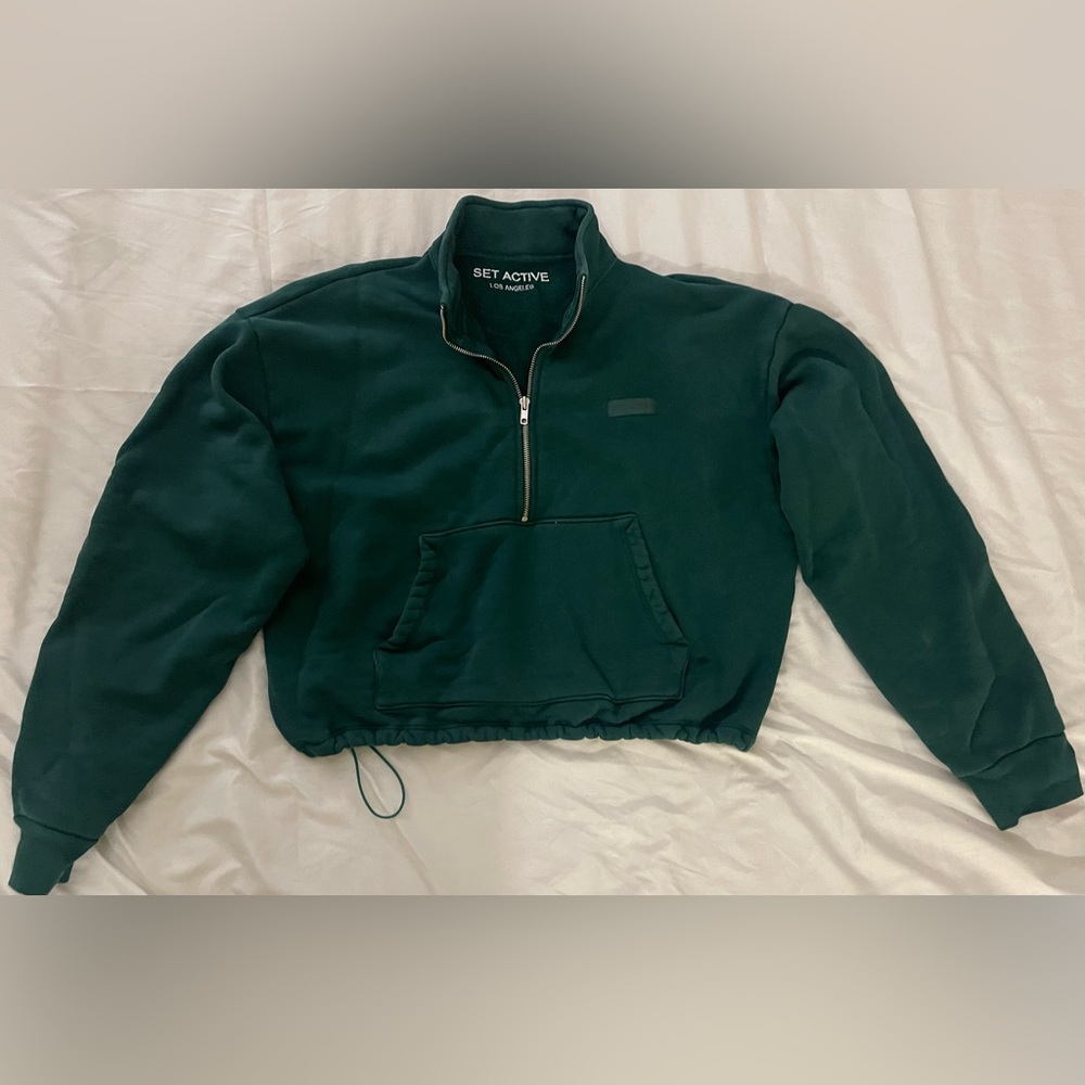 SET Active Forest Green Quarter-Zip Sweatshirt